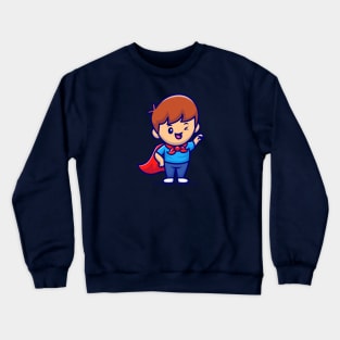 Cute Boy Superhero Cartoon Crewneck Sweatshirt